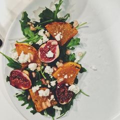 A picture of Roasted Fig, Butternut Squash & Feta Salad.