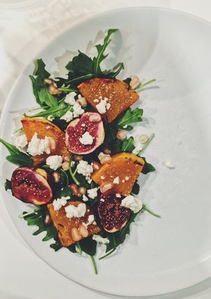 A picture of Roasted Fig, Butternut Squash & Feta Salad.