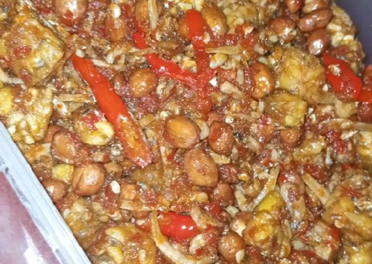 Resep Sambal teri kacang tempe Jadi, Enak