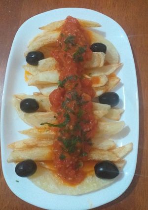 صورة لوصفة بطاطا فريت بصلصة الطماطم