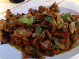 Wok de verduras y pavo