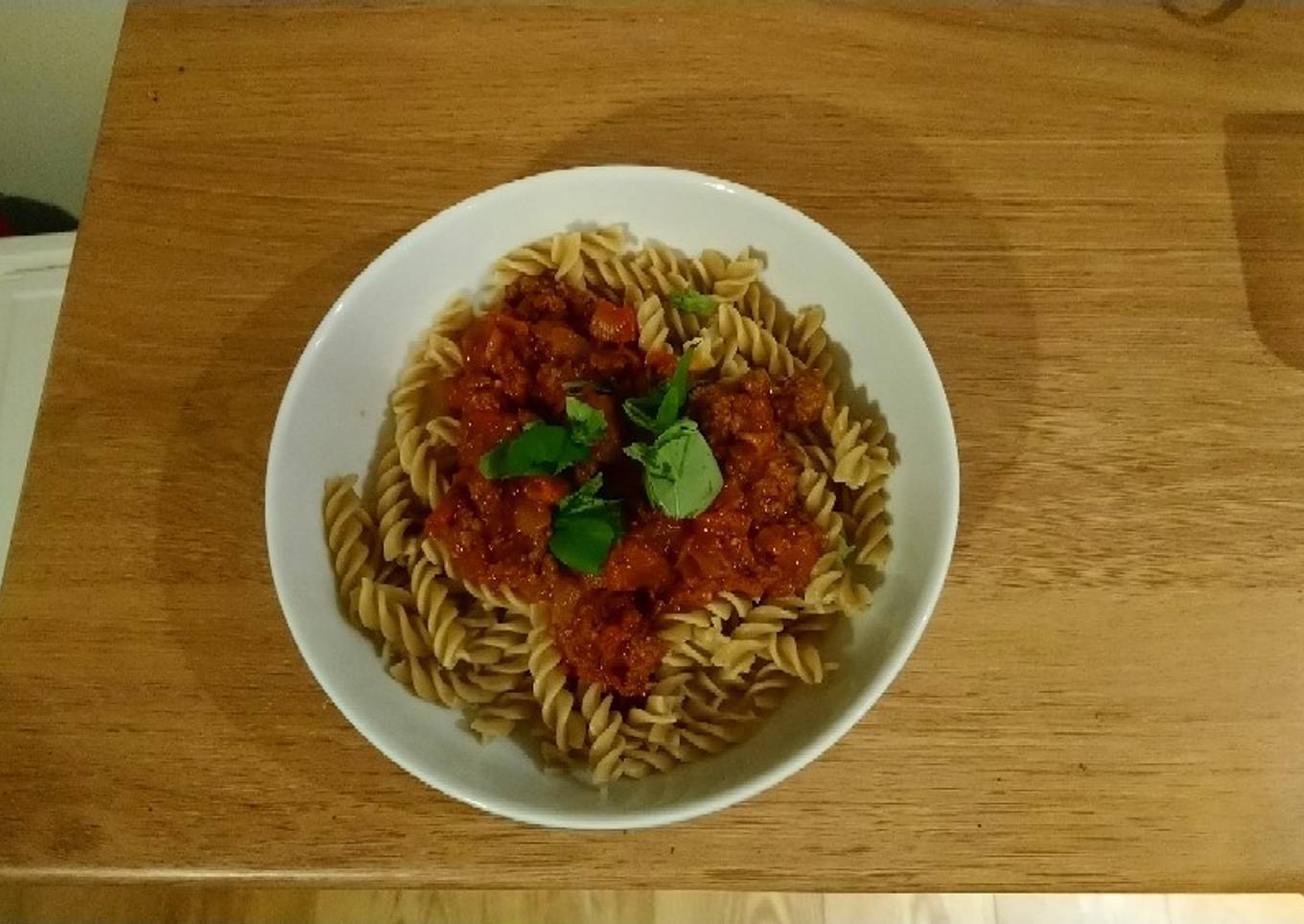 Pasta and bolognese