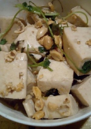 Hình của món Đậu hũ hấp_ phiên bản nồi cơm điện.
