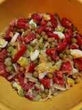 Ensalada de tomates, arvejas y más