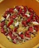 Ensalada de tomates, arvejas y más