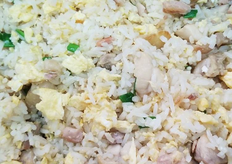 Easiest Way to Make Homemade Chinese Salty Fish Chicken Fried Rice 咸魚雞粒炒飯