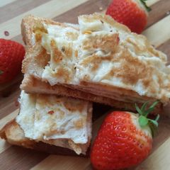 Fried Egg on Toast With Strawberries A picture of Fried Egg on Toast With Strawberries.