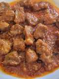 Carne de cerdo guisada, con una salsa a mi manera