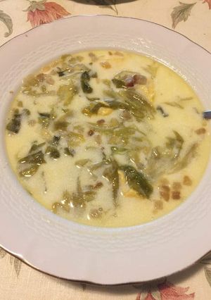 O poză a rețetei Supă de salată verde.