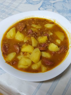 Una foto de Plato único: lentejas con chorizo en Thermomix