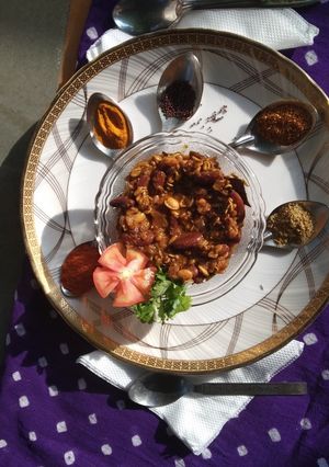 A picture of कडधान्य मिक्स भाजी- मोडाच्या मेथीची+राजमा+सोया भाजी222.