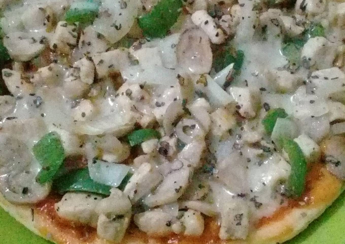 Chicken n Mushroom Blackpepper Pizza (cukup pake teflon)