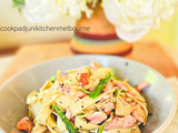 Salmon & Fettuccine with Cream Sauce