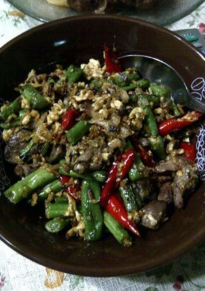 Foto resep Tumis buncis telur orek with ati ampela