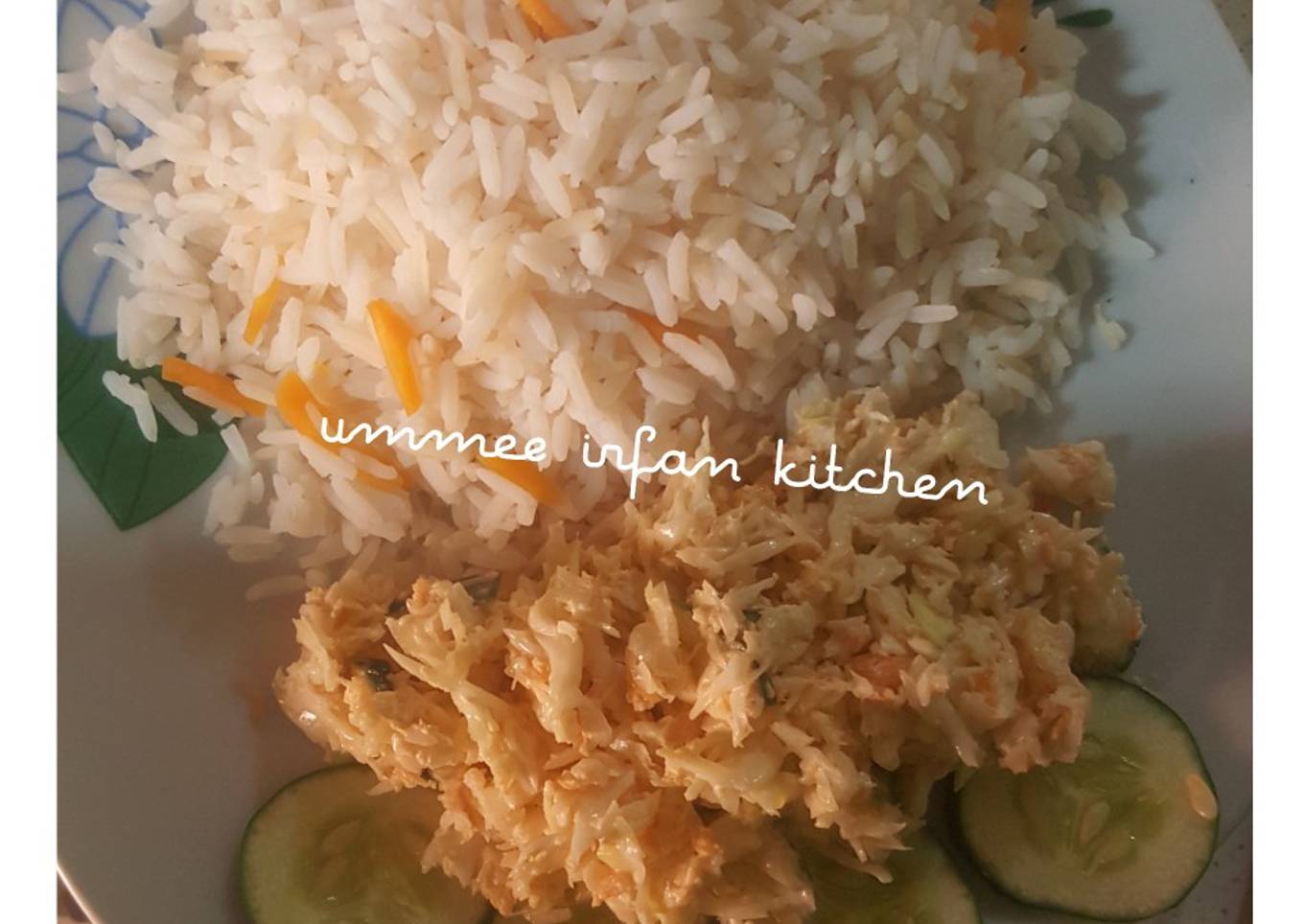 White rice n simple coleslow