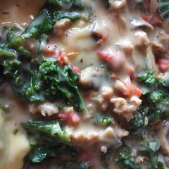 A picture of Creamy Italian sausage pasta sauce.
