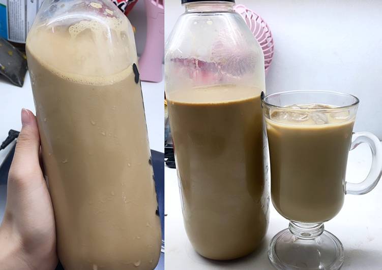 Cara Gampang Membuat Es kopi susu seliter ala kenangan yang Menggugah Selera