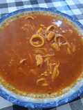 Fideos con calamares y langostinos