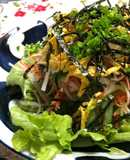 Finely Shredded vegetable salad with soy sesame oil dressing