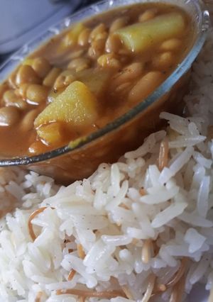 صورة لوصفة فاصوليا بيضاء مع رز😋