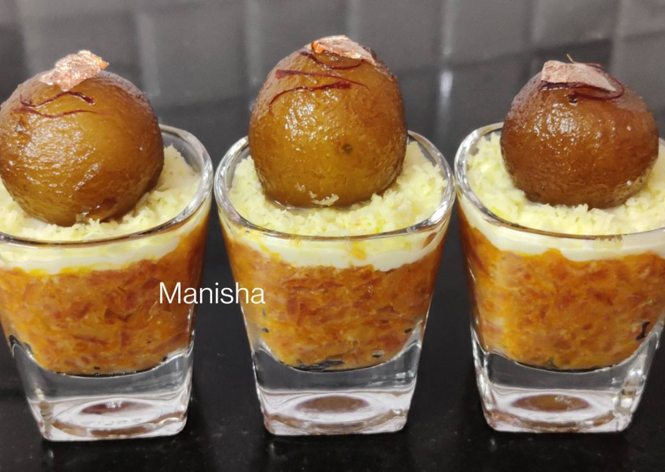 Gajar halwa-Gulabjam shots
