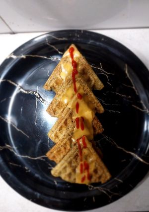 A picture of Green gram waffles.