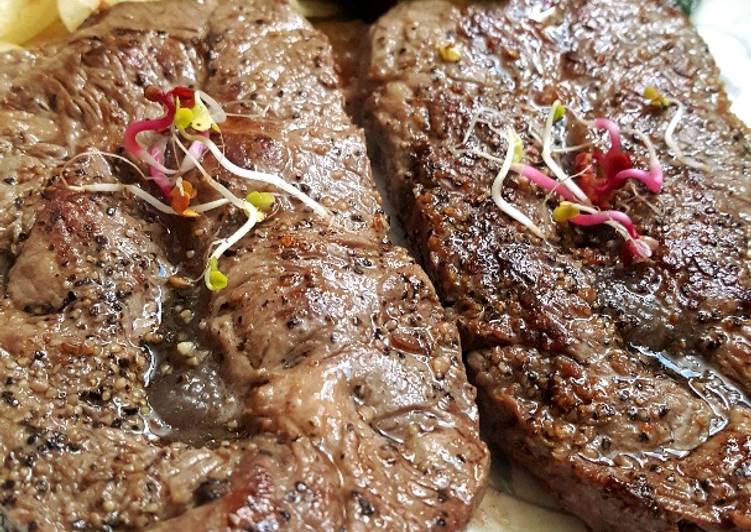 Bagaimana Membuat Steak black paper with butter, Bikin Ngiler