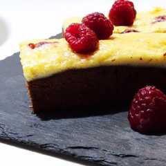 Una foto de Brownie Cheesecake de Frambuesas Thermomix