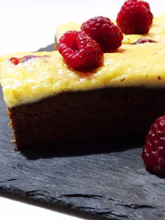 Una foto de Brownie Cheesecake de Frambuesas Thermomix