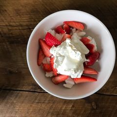 A picture of 🍓 Eton mess - strawberry in season.