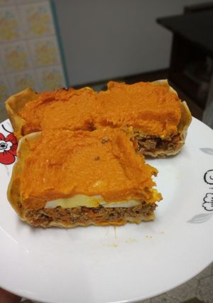 Una foto de Pastel de zapallo con carne molida de pollo
