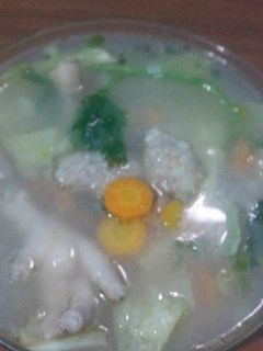 Foto resep Sayur Sop Ceker dan Bakso Jamur Tiram