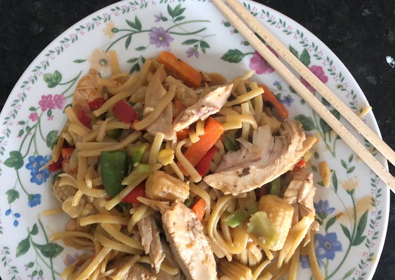 Fry the teriyaki chicken