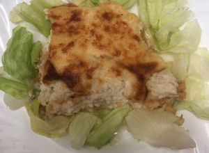 Una foto de 211. Iceberg al horno con soja texturizada y bechamel may (principal verdura)