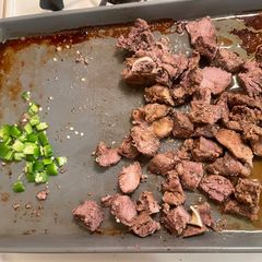 A picture of Nyama choma (goat meat).