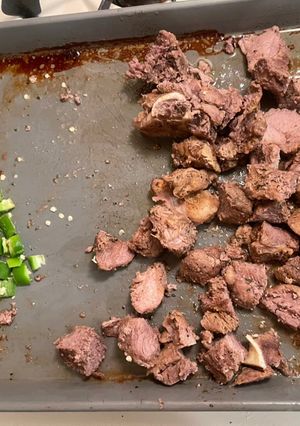 A picture of Nyama choma (goat meat).