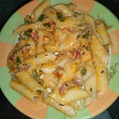 A picture of Cream cheese pasta.