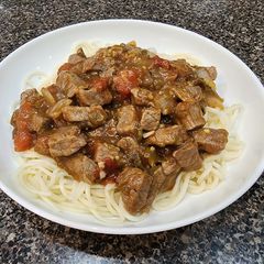 A picture of Dad's Tomato Beef.