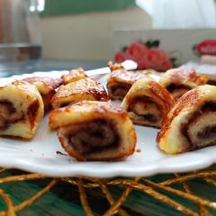 A picture of Nutella filled French Toast roll ups.