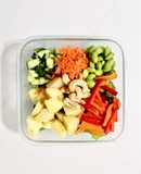 Ensalada arcoíris con papa y edamame – vegana, nutritiva y sin aceite