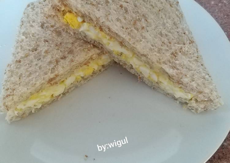 Resep Sandwich telur rebus Anti Gagal