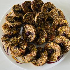A picture of Vegan and Gluten-Free Date & Granola Cookies.