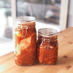 A picture of Homemade Kimchi in Switzerland!.