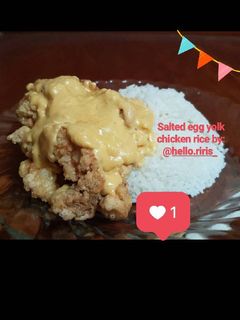 Foto resep Salted egg yolk chicken rice