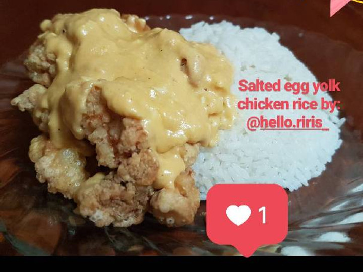 Resep Salted egg yolk chicken rice yang Bisa Manjain Lidah