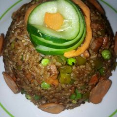 A picture of Smoked brown fried rice.