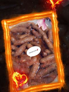 صورة لوصفة اصابع كفتة الارز ومكعبات البطاطس بالصلصة 😋😋