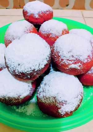 Foto resep Resep Donat buah Naga merah menul dan empukk