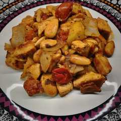Una foto de Pollo a la miel con almendras