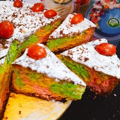 A picture of Rainbow Cake.